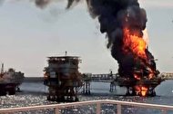 آتش سوزی سکوی نفتی در مکزیک
