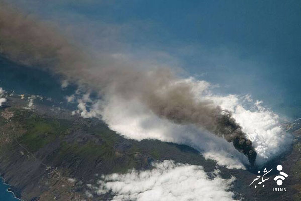 تصویر ماهواره‌ای از فوران آتشفشان لا پالما