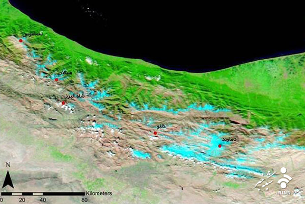 تصویر ماهواره‌ای از اولین برف پاییز در البرز