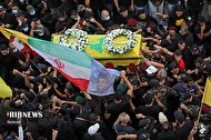 مراسم تشییع هفت شهید حملات تروریستی بیروت