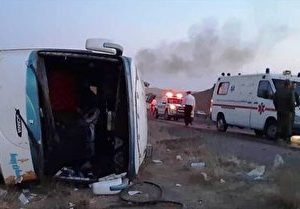 واژگونی اتوبوس حامل زائرین در مسیر مهران_ ایلام