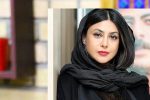 ژست و استایل هنری آزاده صمدی در یک گالری