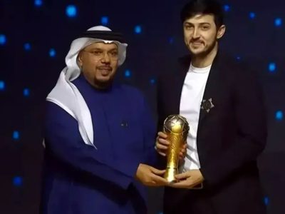تیپ همسر سردار آزمون در مراسم توپ طلای امارات/ عکس