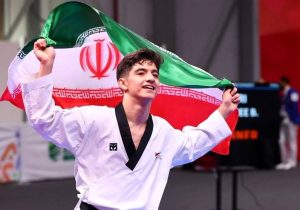 جشن قهرمانی نقی ئی با پرچم مقدس ایران/ ویدئو