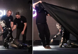 ربات انساننمای روسیه در اولین گام خود ناکاوت شد/ ویدئو