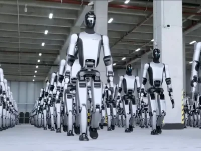 رژه ارتش ربات‌های انسان‌نمای چینی جنجال به پا کرد/ ویدئو