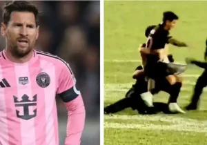 لیونل مسی کتک خورد، بازی بهم ریخت